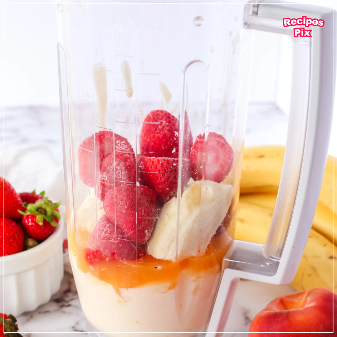 Banana Peach Strawberry Smoothie